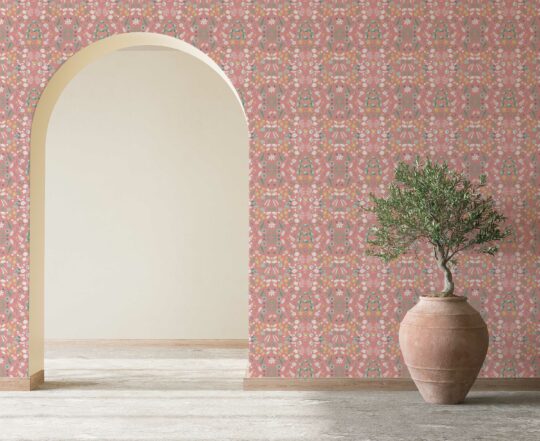 Whimsical Pink Bramble Escape wallpaper for living rooms