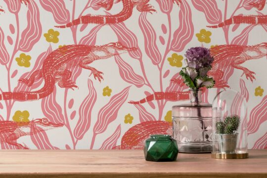 Rosy Reptile Retreat - traditional wallpaper by Fancy Walls