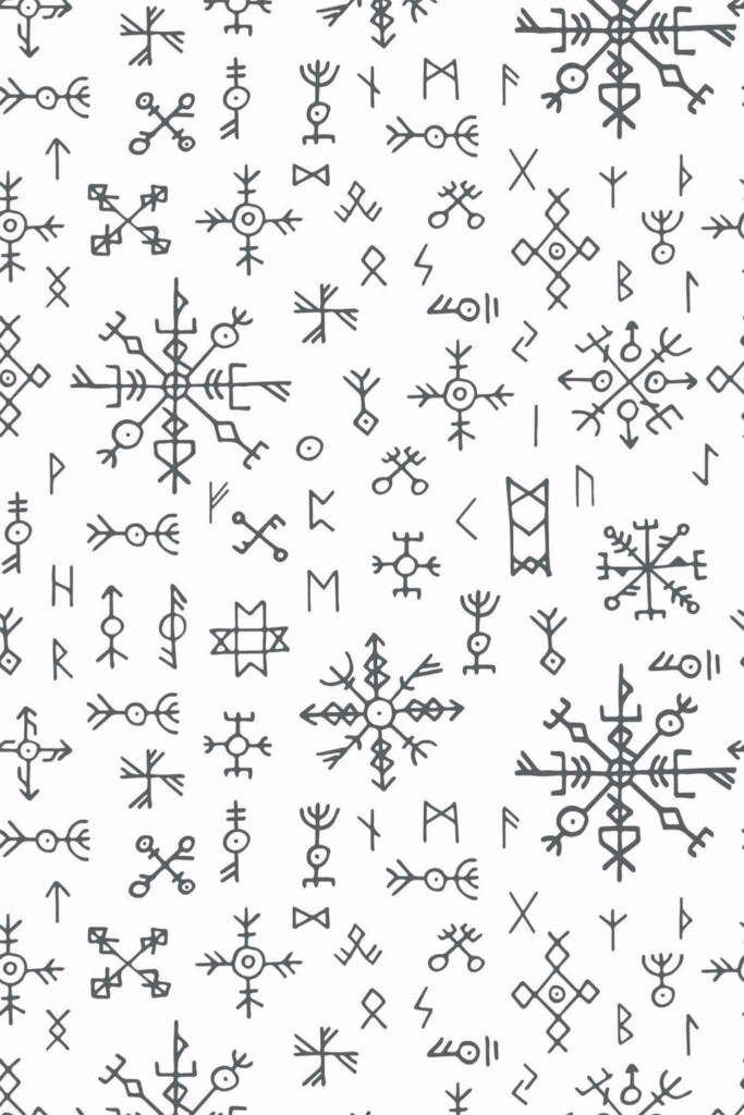 Pattern repeat of Runes removable wallpaper design