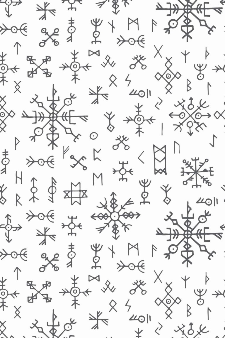 Runes Peel and Stick Wallpaper or Non-pasted