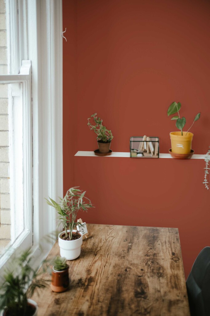 Traditional wallpaper in rust hue by Fancy Walls for timeless interior looks