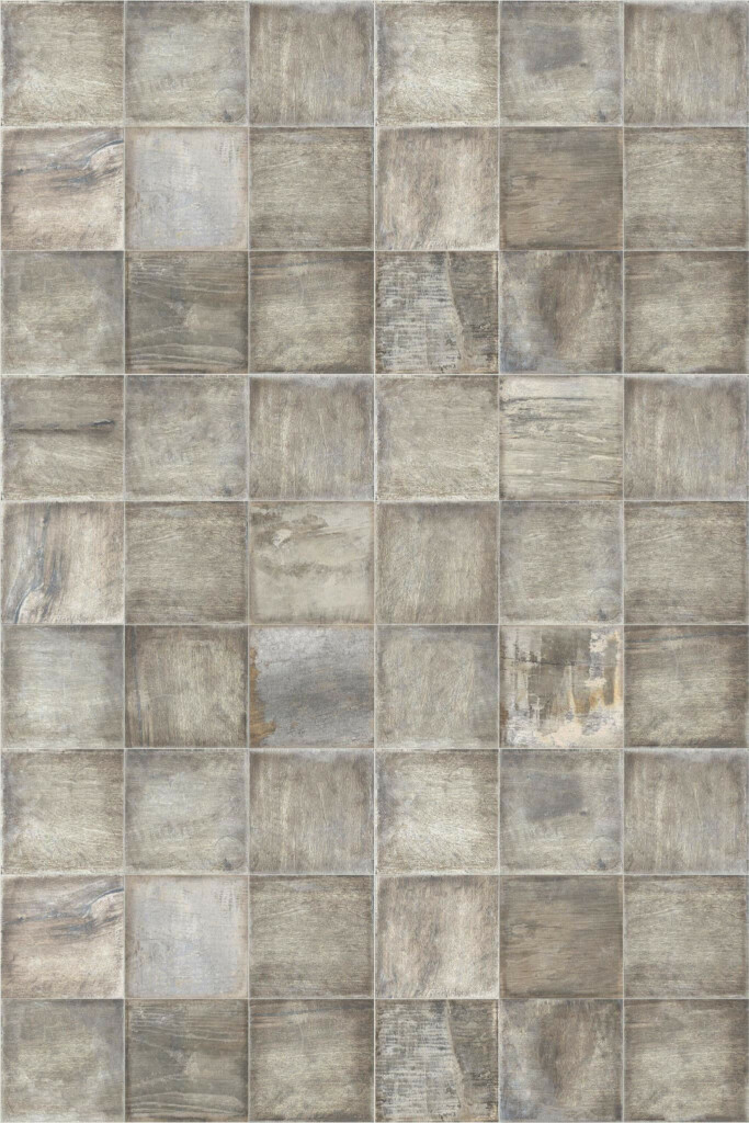 Pattern repeat of Rustic faux tile removable wallpaper design