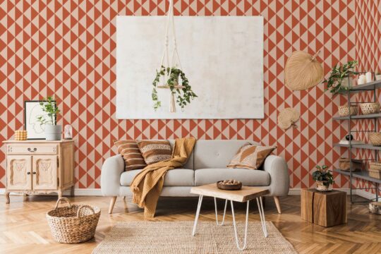 Terracotta Triangular Blend self-adhesive wallpaper by Fancy Walls