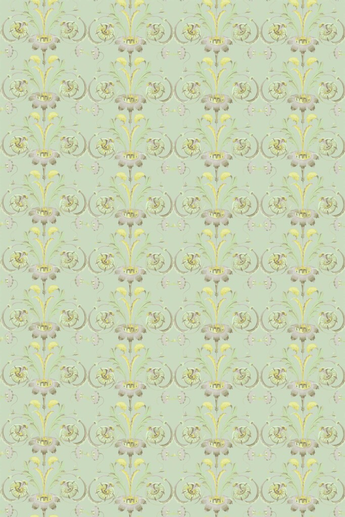 Fancy Walls self-adhesive wallpaper in sage green floral pattern