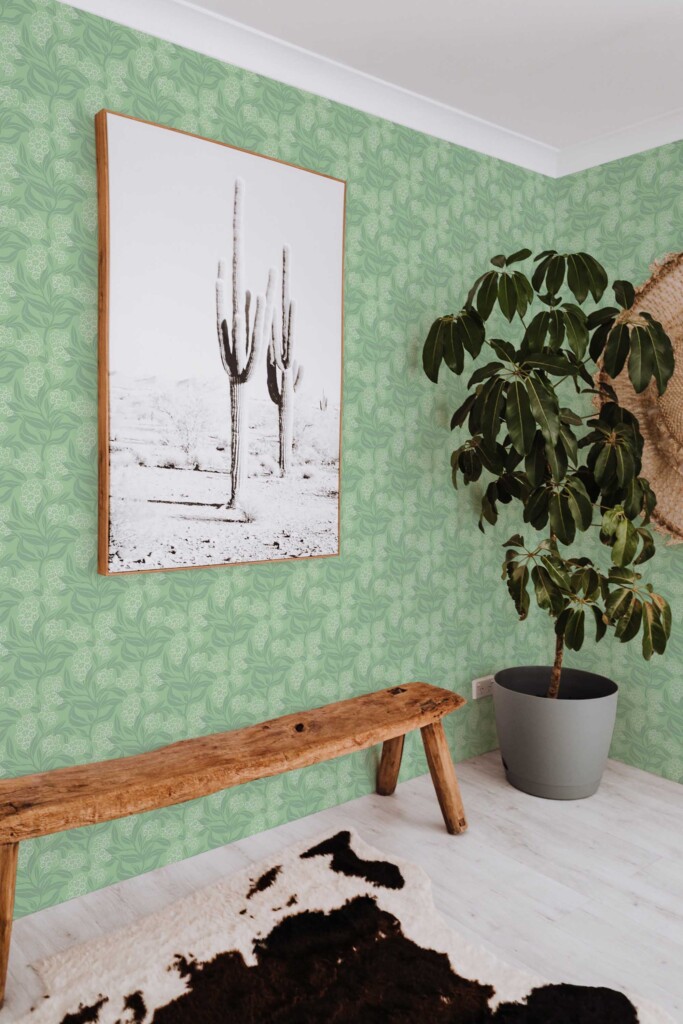 Fancy Walls powder room floral traditional wallpaper