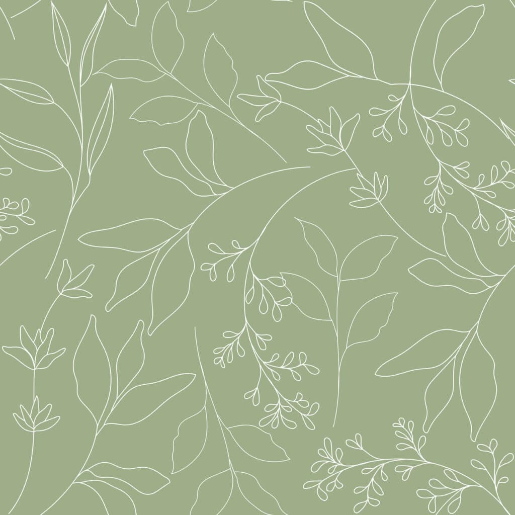 Sage green leaf Wallpaper - Peel and Stick or Non-Pasted