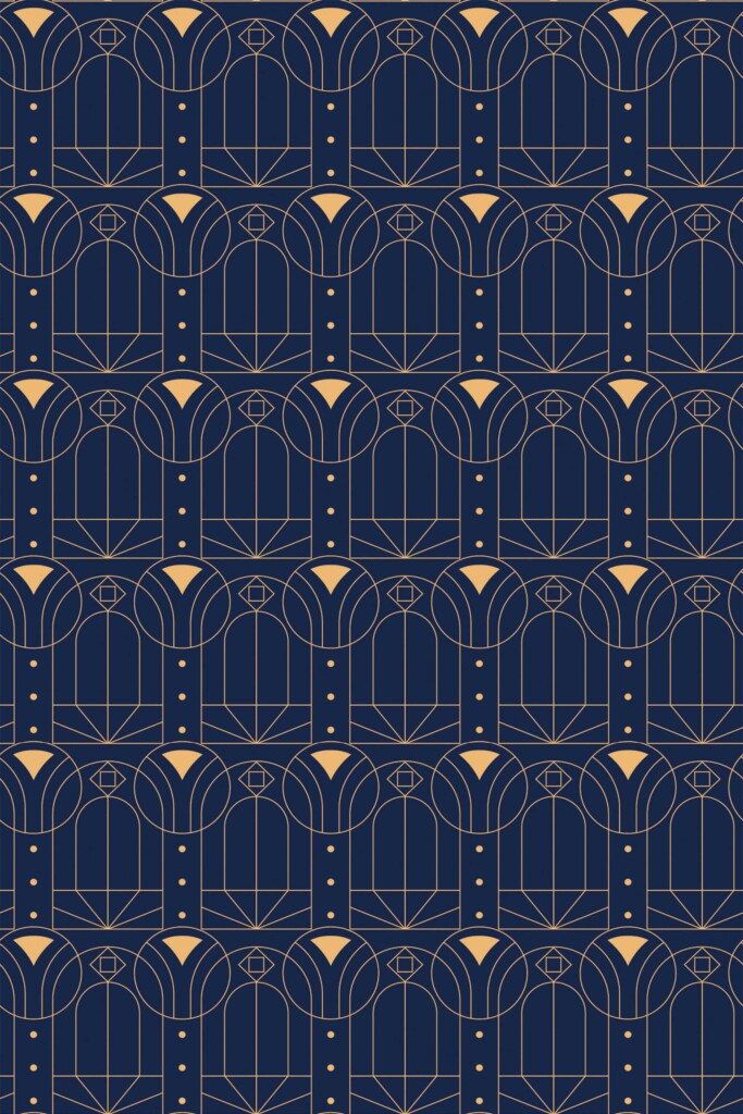 Blue Elegant Art Deco unpasted wallpaper by Fancy Walls