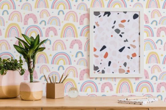 Boho rainbow temporary wallpaper