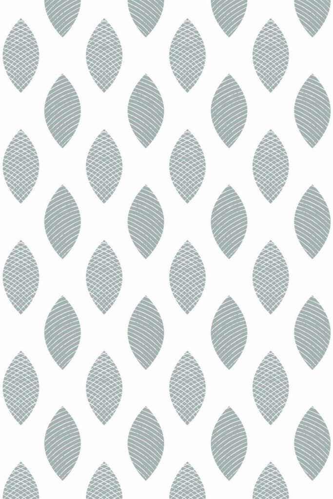 Pattern repeat of Scandi leaf removable wallpaper design