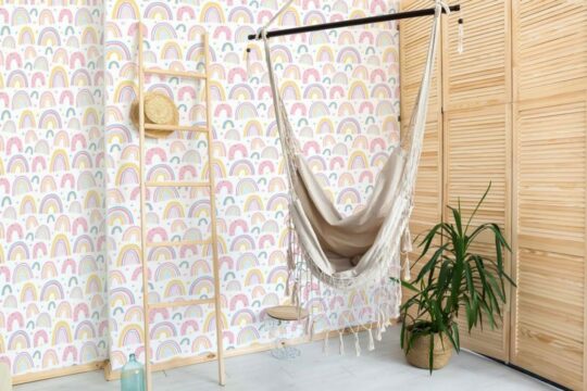 Boho rainbow peel stick wallpaper