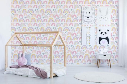 Boho rainbow peel and stick removable wallpaper