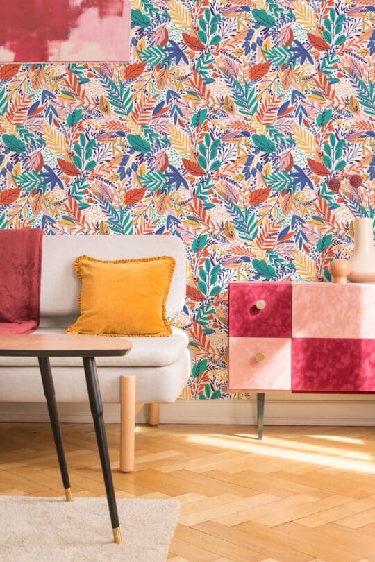 Colorful scandinavian temporary wallpaper