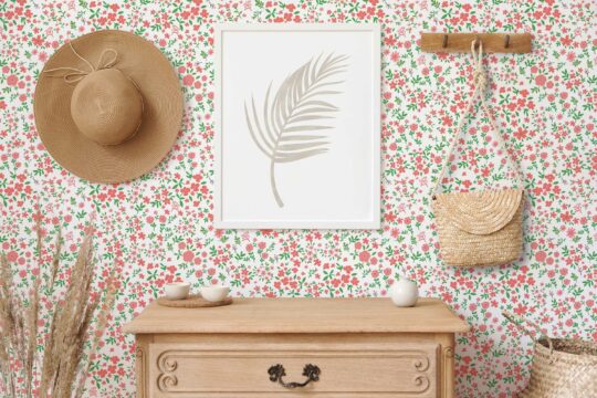 red stick and peel wallpaper
