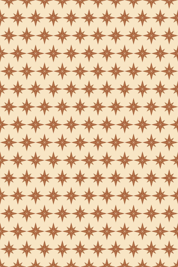 Pattern repeat of Scandinavian stars removable wallpaper design