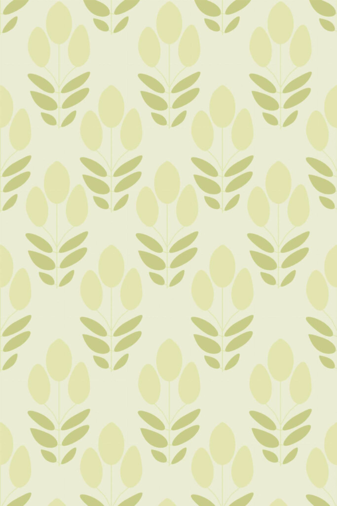 Pattern repeat of Scandinavian tulip removable wallpaper design