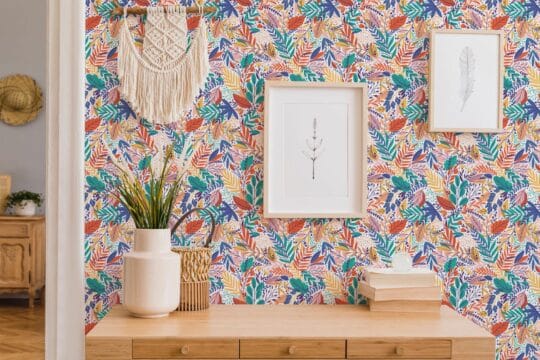 Colorful scandinavian peel and stick removable wallpaper