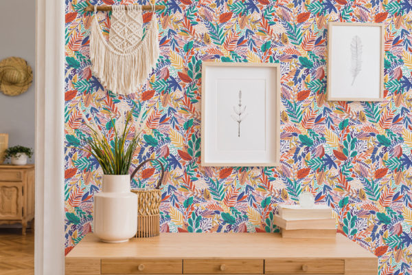 Colorful scandinavian peel and stick removable wallpaper