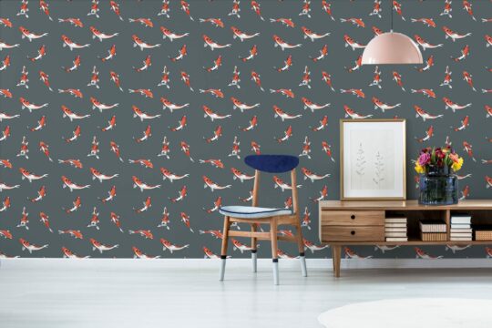 orange gray and white stick and peel wallpaper