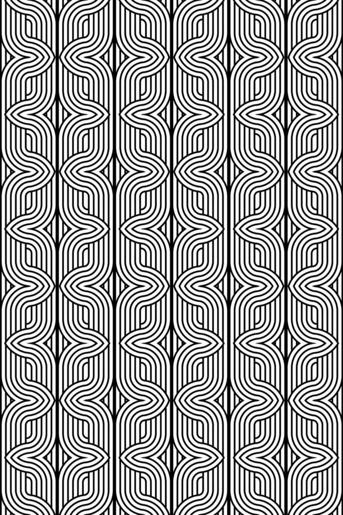 Pattern repeat of Seamless art deco removable wallpaper design