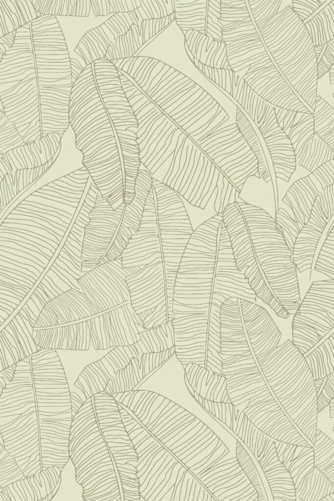 Pattern repeat of Seamless banana leaf removable wallpaper design