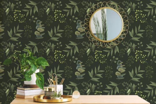botanical peel and stick wallpaper