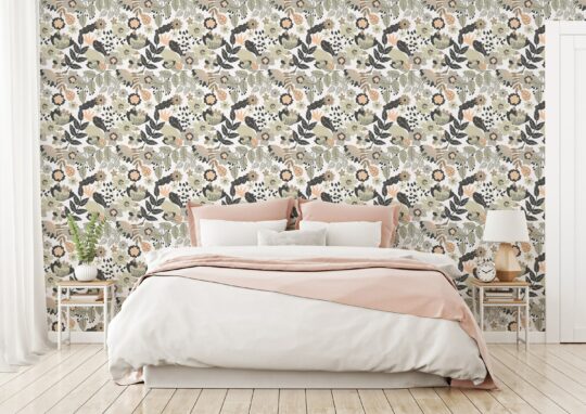 beige and gray laundry room peel and stick removable wallpaper