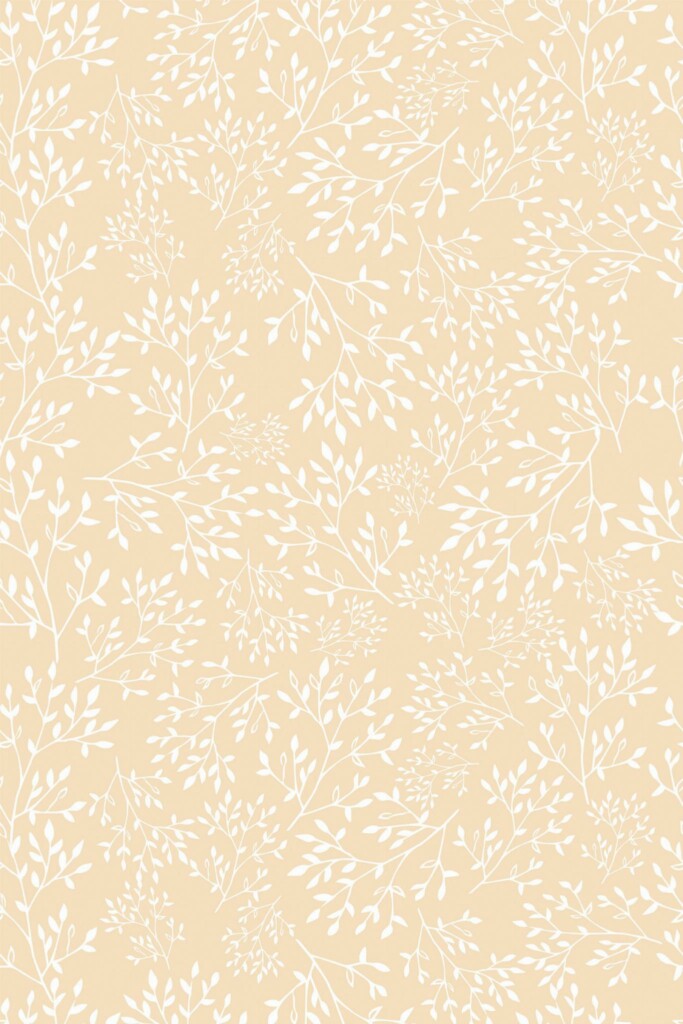 Pattern repeat of Seamless peach color leaf removable wallpaper design