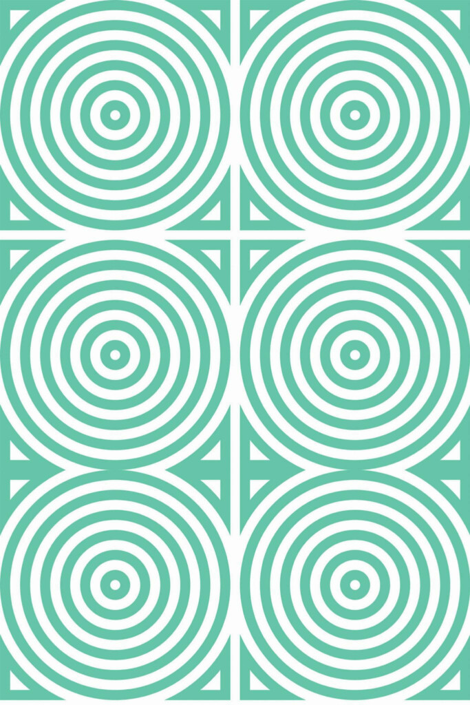 Pattern repeat of Seamless retro circles removable wallpaper design