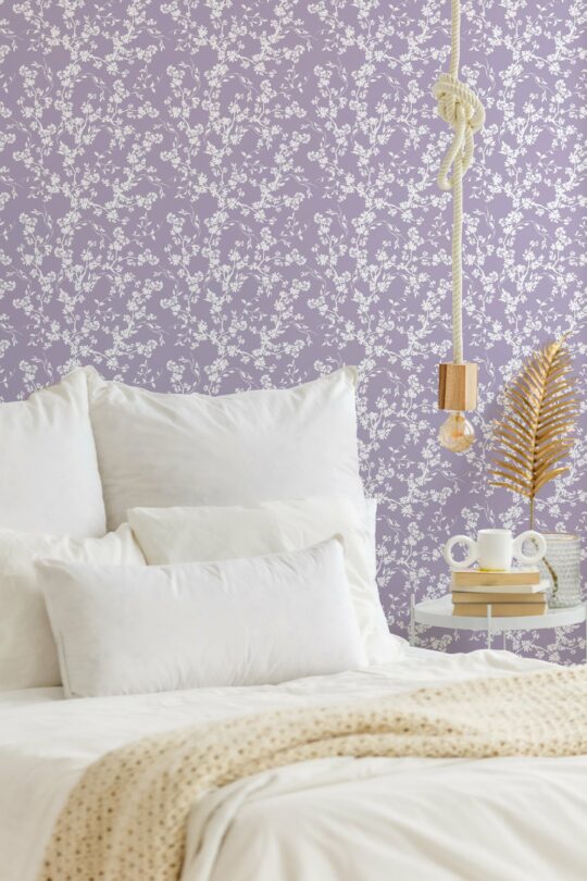 purple stick and peel wallpaper