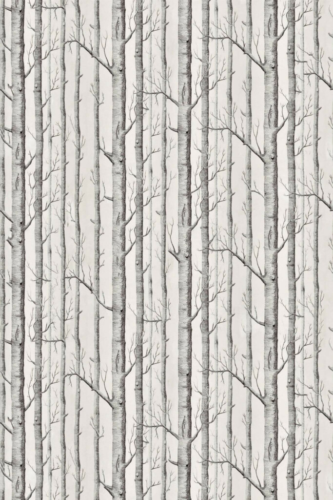 Pattern repeat of Seamless trees removable wallpaper design