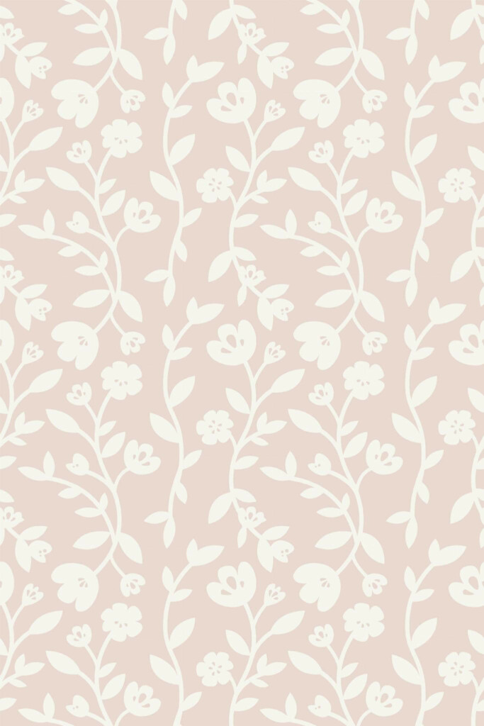 Pattern repeat of Seamless wildflower removable wallpaper design