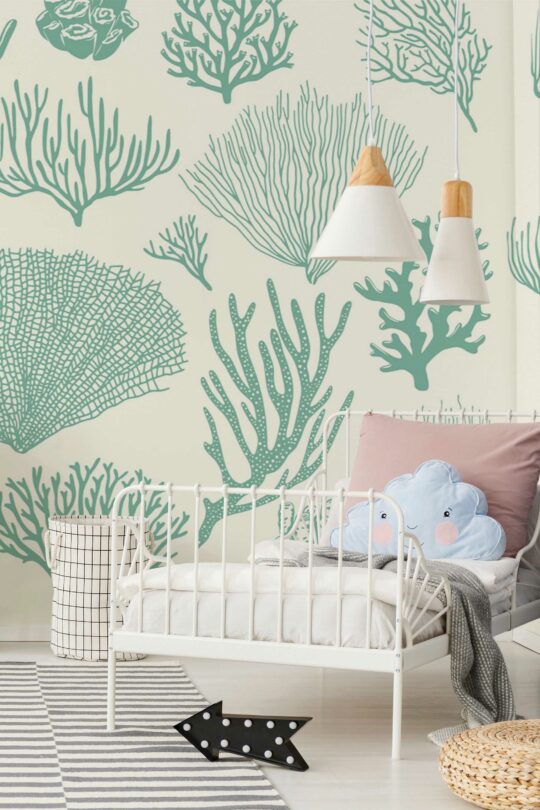 Fancy Walls' Seashell Symphony peel and stick wall mural