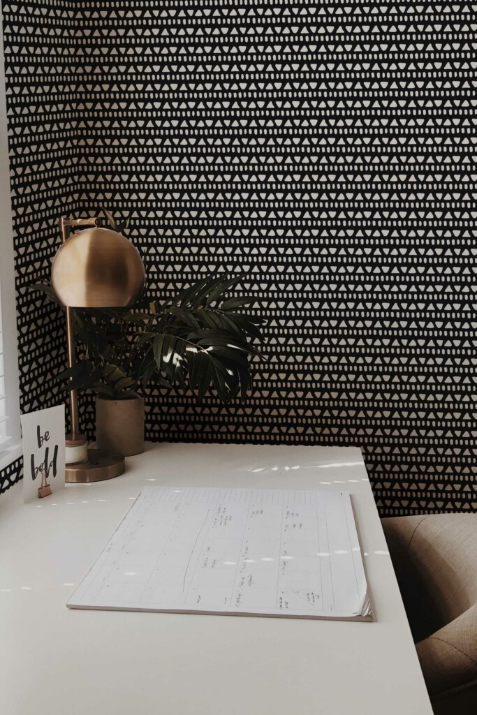 Classic Monochrome Triangles self-adhesive wallpaper by Fancy Walls
