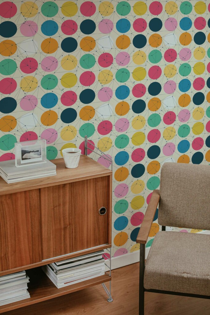 Colorful Astro Circles self-adhesive wallpaper by Fancy Walls