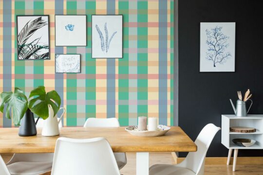 Wallpaper for walls - Colorful Retro Plaid by Fancy Walls