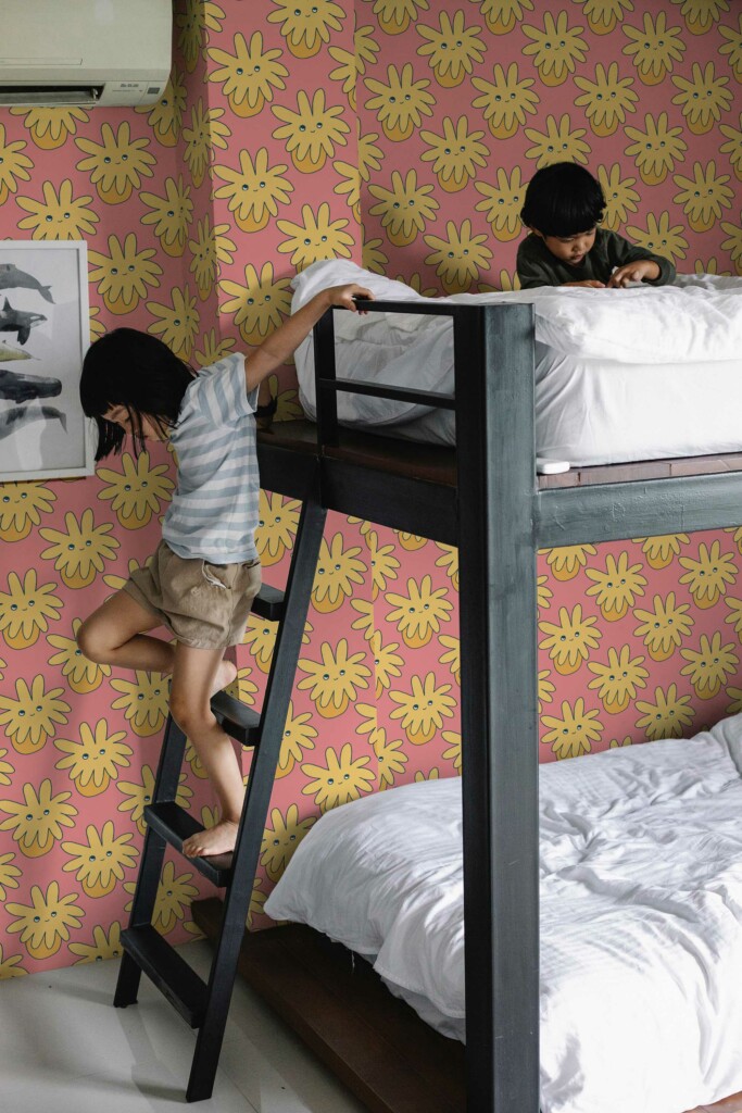 Unpasted wallpaper with Pink Whimsy pattern by Fancy Walls