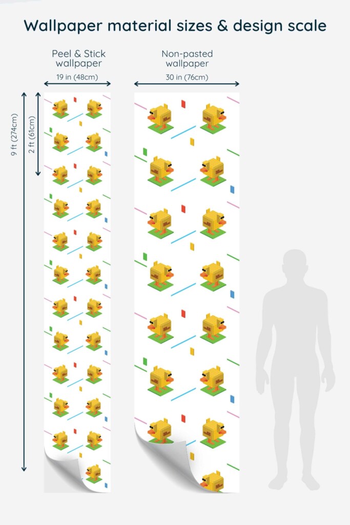 Fancy Walls removable wallpaper with yellow duck design