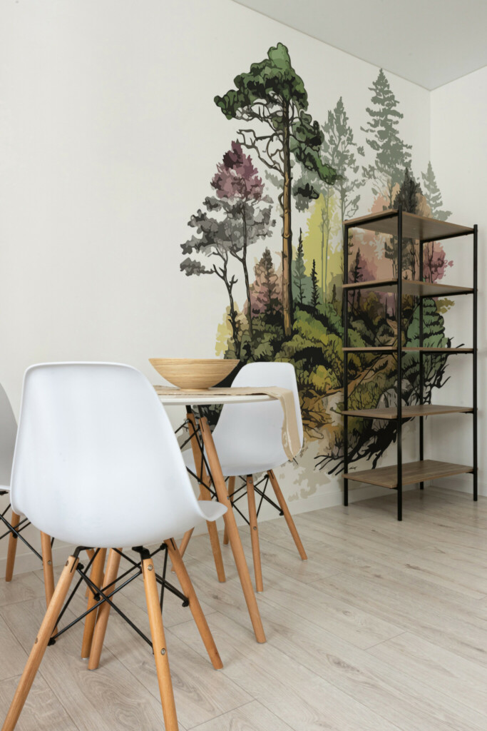 Wall mural peel and stick featuring serene forest by Fancy Walls
