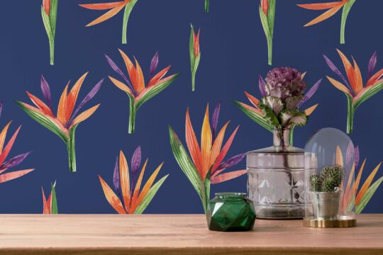 Tropical Azure Blossom wallpaper for walls from Fancy Walls
