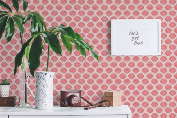 Pink shell wallpaper for walls