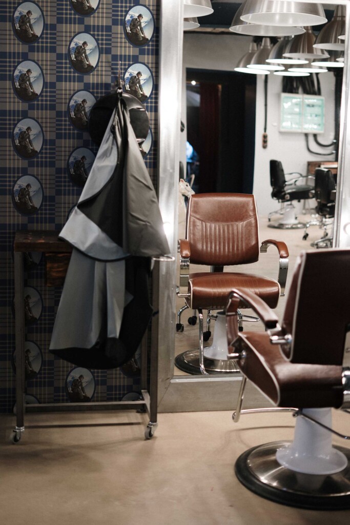 Fancy Walls self-adhesive wallpaper in vintage Sherlock plaid design