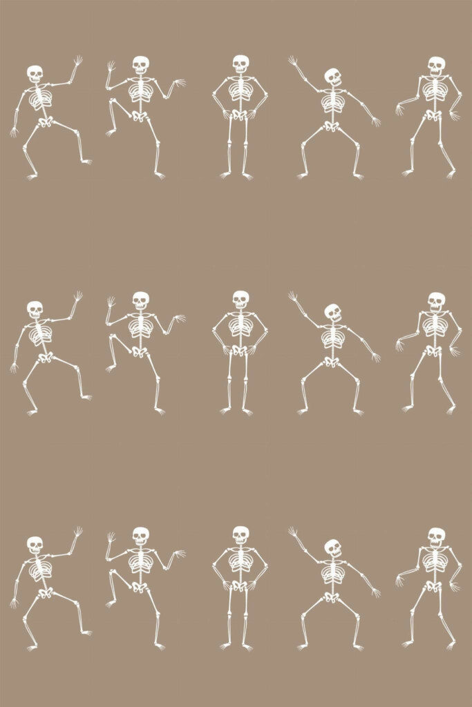 Pattern repeat of Skeleton removable wallpaper design