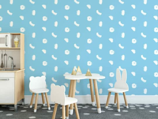 Brush stroke and dot peel and stick wallpaper