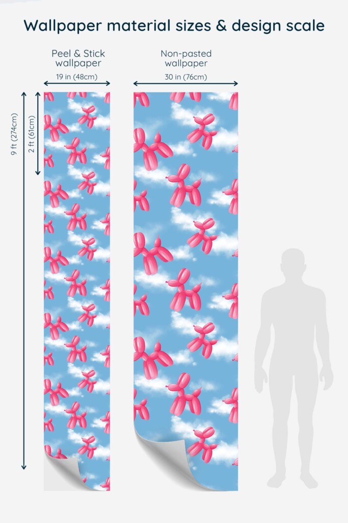 Fancy Walls self-adhesive wallpaper with playful blue dog pattern