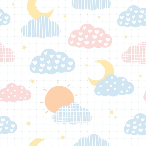 Pastel clouds removable wallpaper