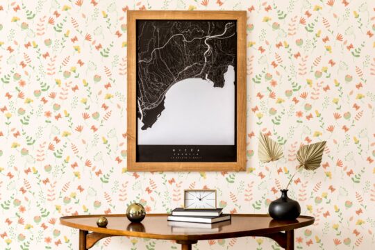 small flower stick and peel wallpaper