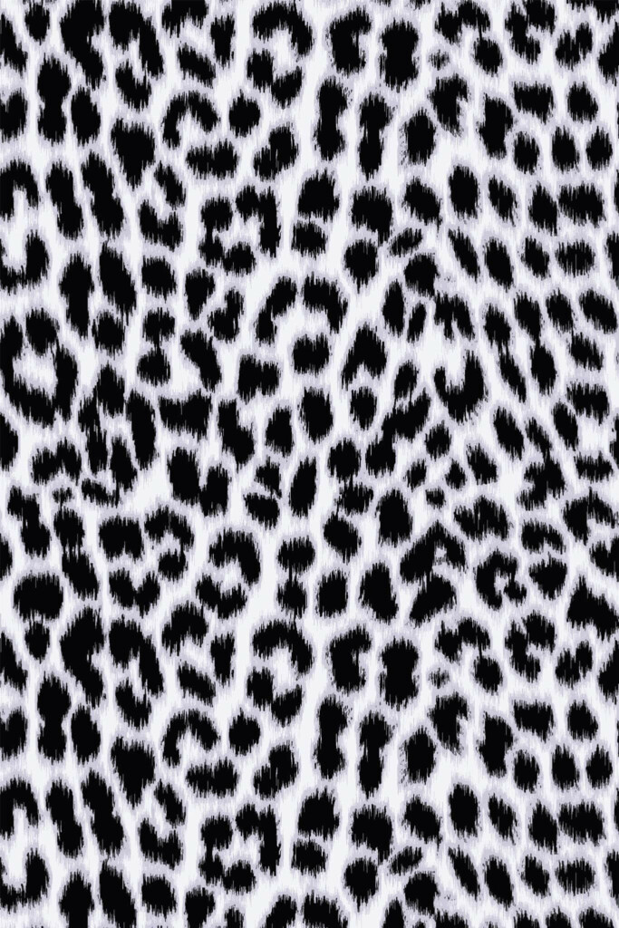Pattern repeat of Snow leopard pattern removable wallpaper design