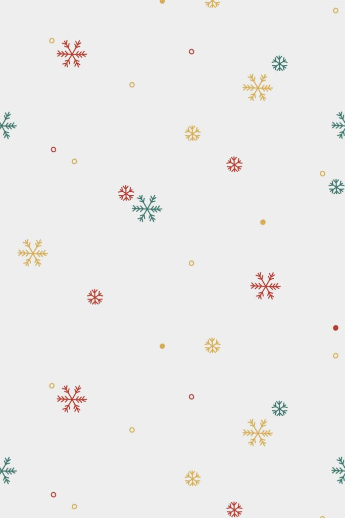 Pattern repeat of Snowflake removable wallpaper design