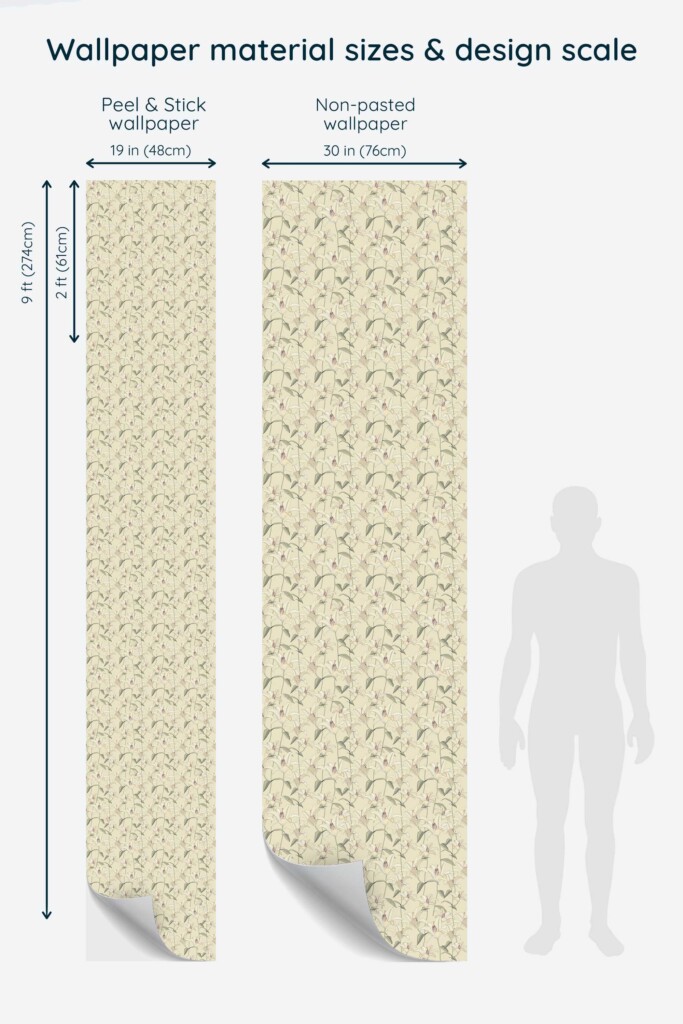 Fancy Walls timeless Beige Floral unpasted wallpaper for serene decor.