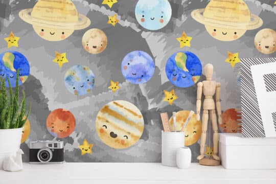 solar system peel and stick wallpaper